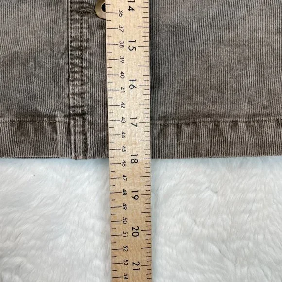 PrAna Merrigan Skirt 10 Corduroy Stretch Button-Through Brown Women's - Picture 9 of 11